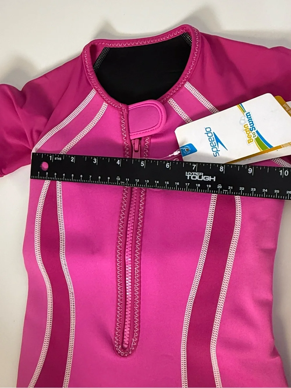 Speedo Girls' Magenta Short Sleeve Neoprene Swim Romper size 4t
